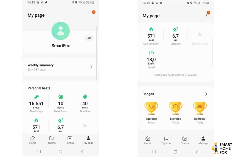 You can see your personal data in the Samsung Health app.
